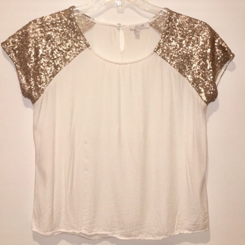 Delia*s | Sequin Sleeve Tee